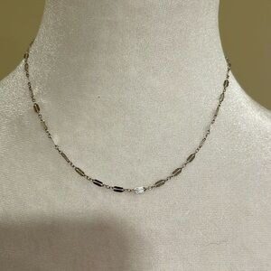 Silver toned lace chain necklace/choker​​​​​